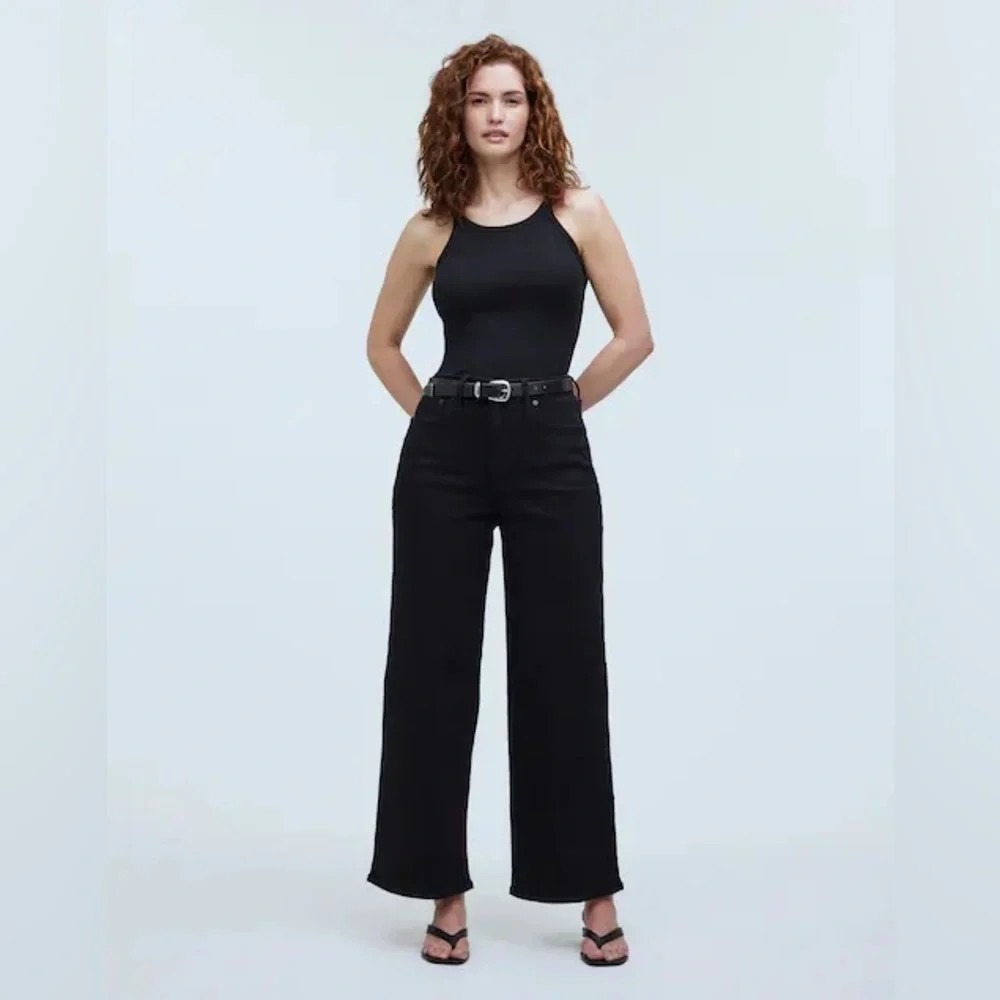 Madewell The Curvy Perfect Vintage Wide-Leg Jean In Black Wash Size 23 Petite